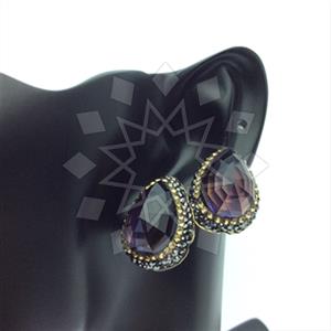 Fashion Gem and Crystals Stud Earrings