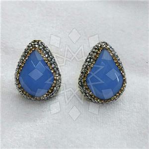 Fashion Gem and Crystals Stud Earrings