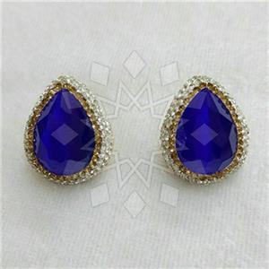 Fashion Gem and Crystals Stud Earrings