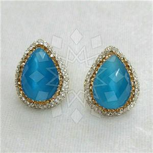 Fashion Gem and Crystals Stud Earrings