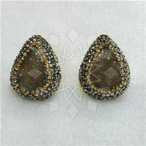 Fashion Gem and Crystals Stud Earrings