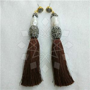 Fashion Gem and Crystals Tassel Earring