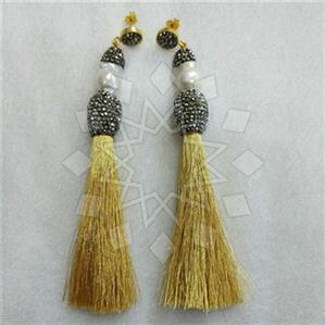 Fashion Gem and Crystals Tassel Earring