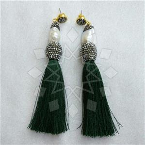 Fashion Gem and Crystals Tassel Earring