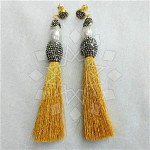 Fashion Gem and Crystals Tassel Earring