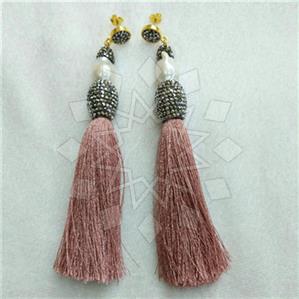 Fashion Gem and Crystals Tassel Earring