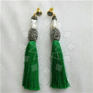 Fashion Gem and Crystals Tassel Earring