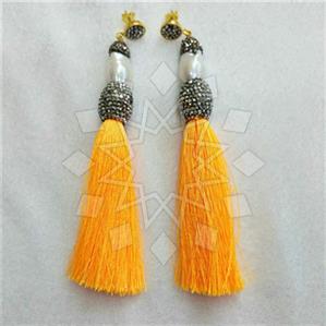 Fashion Gem and Crystals Tassel Earring