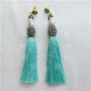 Fashion Gem and Crystals Tassel Earring