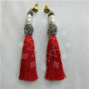 Fashion Gem and Crystals Tassel Earring