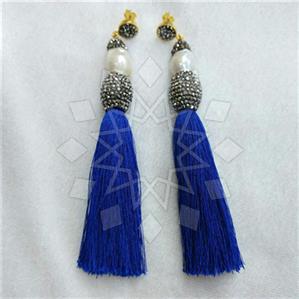 Fashion Gem and Crystals Tassel Earring