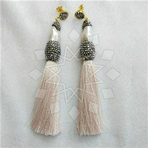 Fashion Gem and Crystals Tassel Earring