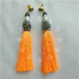 Fashion Gem and Crystals Tassel Earring