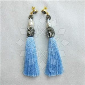 Fashion Gem and Crystals Tassel Earring