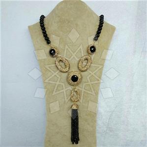Fashion Gem and Crystals Tassel Necklace