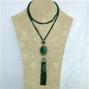 Fashion Gem and Crystals Tassel Necklace