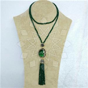 Fashion Gem and Crystals Tassel Necklace
