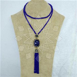 Fashion Gem and Crystals Tassel Necklace