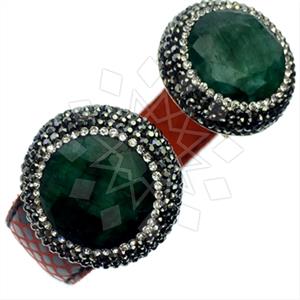 925 Sterling Silver Gem and Crystals Cuff Bracelets