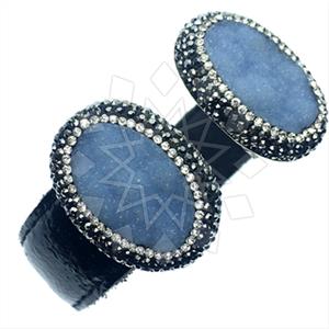 925 Sterling Silver Gem and Crystals Cuff Bracelets