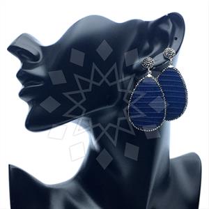 Leather and Crystal Pave Statement Earring