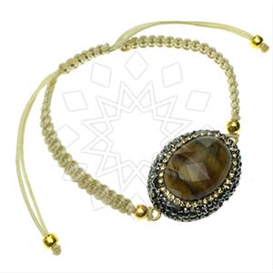 925 Sterling Silver Gem and Crystals Macrame String Bracelets