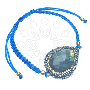 925 Sterling Silver Gem and Crystals Macrame String Bracelets