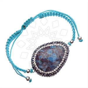 925 Sterling Silver Gem and Crystals Macrame String Bracelets