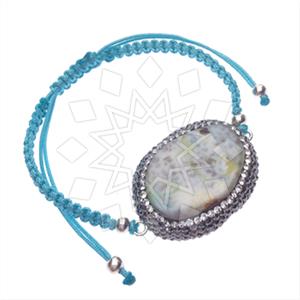 925 Sterling Silver Gem and Crystals Macrame String Bracelets