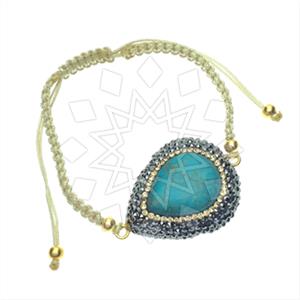 925 Sterling Silver Gem and Crystals Macrame String Bracelets