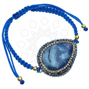 925 Sterling Silver Gem and Crystals Macrame String Bracelets