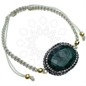 925 Sterling Silver Gem and Crystals Macrame String Bracelets