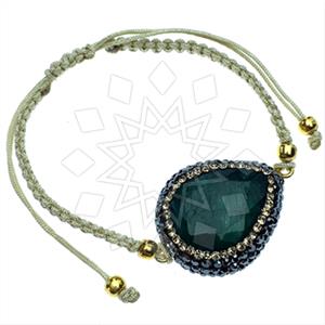 925 Sterling Silver Gem and Crystals Macrame String Bracelets