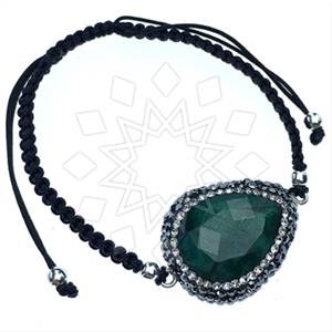 925 Sterling Silver Gem and Crystals Macrame String Bracelets