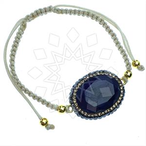 925 Sterling Silver Gem and Crystals Macrame String Bracelets