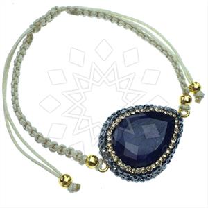 925 Sterling Silver Gem and Crystals Macrame String Bracelets