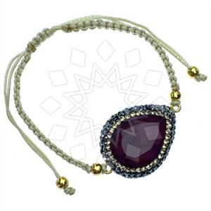 925 Sterling Silver Gem and Crystals Macrame String Bracelets