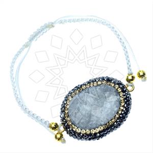925 Sterling Silver Gem and Crystals Macrame String Bracelets