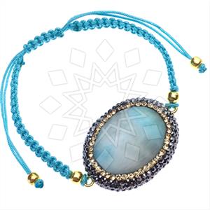 925 Sterling Silver Gem and Crystals Macrame String Bracelets