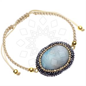 925 Sterling Silver Gem and Crystals Macrame String Bracelets