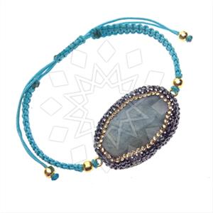 925 Sterling Silver Gem and Crystals Macrame String Bracelets