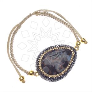 925 Sterling Silver Gem and Crystals Macrame String Bracelets