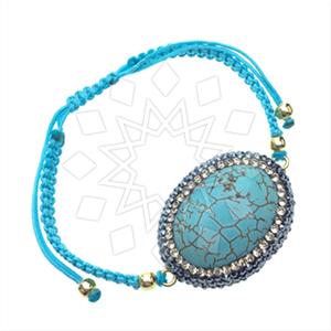 925 Sterling Silver Gem and Crystals Macrame String Bracelets