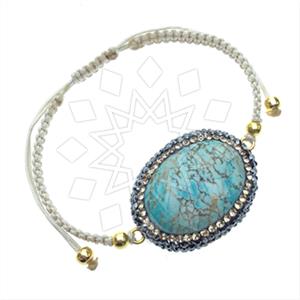 925 Sterling Silver Gem and Crystals Macrame String Bracelets