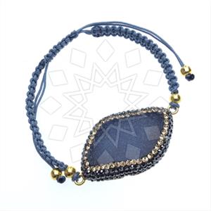 925 Sterling Silver Gem and Crystals Macrame String Bracelets