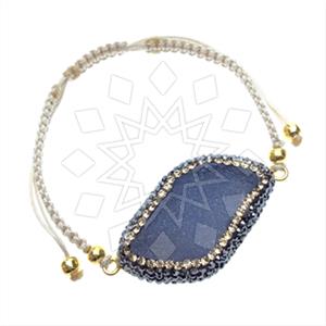 925 Sterling Silver Gem and Crystals Macrame String Bracelets