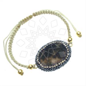 925 Sterling Silver Gem and Crystals Macrame String Bracelets