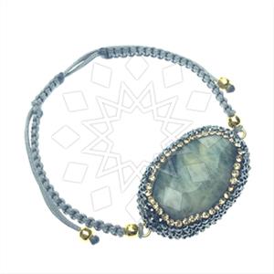 925 Sterling Silver Gem and Crystals Macrame String Bracelets