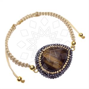 925 Sterling Silver Gem and Crystals Macrame String Bracelets