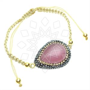 925 Sterling Silver Gem and Crystals Macrame String Bracelets